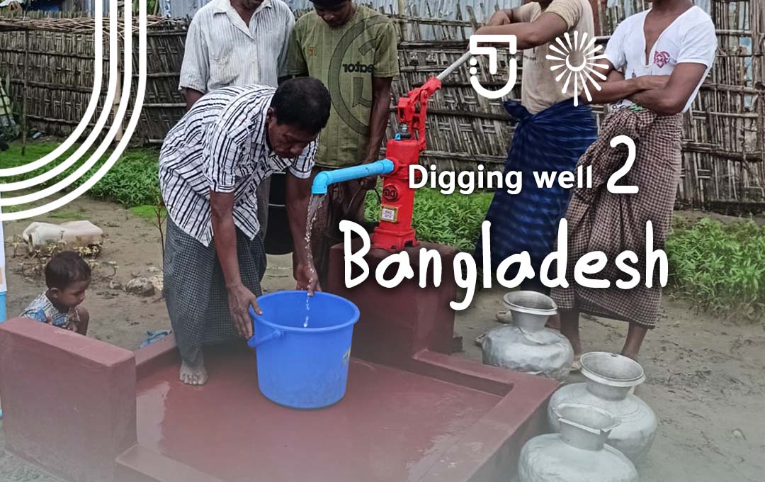 Establishing a water well to help families in need at the Bangladesh camps